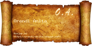 Orendi Anita névjegykártya