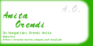 anita orendi business card